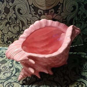 Vintage Pink Conch Shell Planter